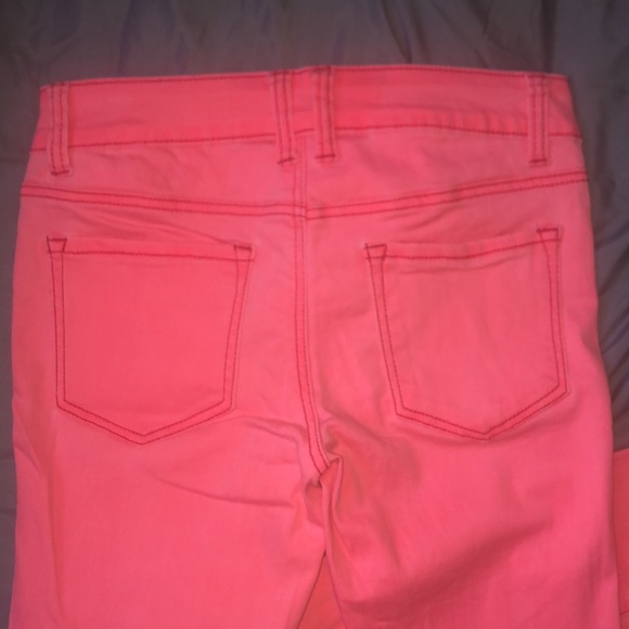 Grane Neon Pink Acid Wash Skinny Jeans Size 5 - Picture 5 of 7